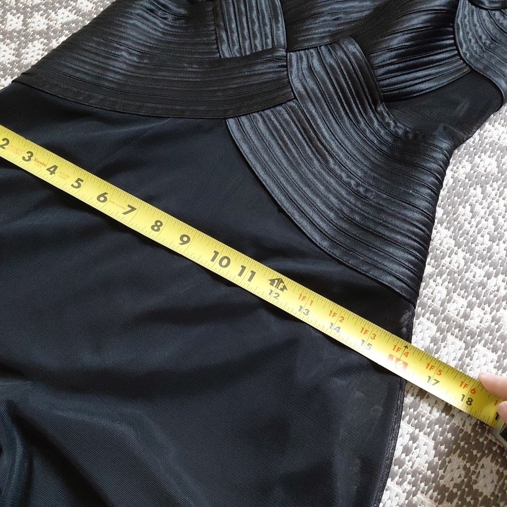 Evening Bandage‎ Corset Dress SMALL Black Mesh Flair Vampire Fairygoth VTG Sheer - Picture 13 of 16